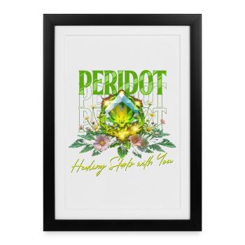 Birthstone August Peridot - Framed poster (27 × 37 cm) - black - Front