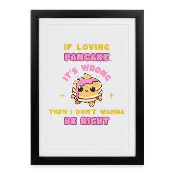Waffle Love Drôle Gaufre Design - Affiche encadrée (27 × 37 cm) - noir - Devant