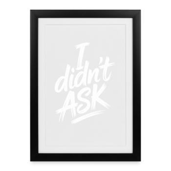 Je n’ai pas demandé à ich habe nicht gefragt anti smalltalk - Affiche encadrée (27 × 37 cm) - noir - Devant