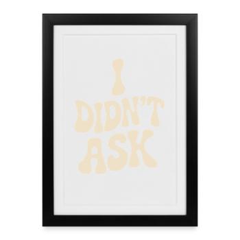 Je n’ai pas demandé à ich habe nicht gefragt anti smalltalk - Affiche encadrée (27 × 37 cm) - noir - Devant
