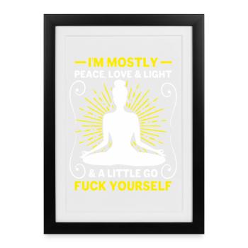 Je suis surtout la paix, l’amour et la lumière - Yoga Spirit - Affiche encadrée (27 × 37 cm) - noir - Devant