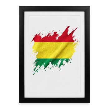 Bolivian flag, torn style - Framed poster (27 × 37 cm) - black - Front