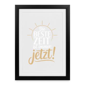 Le meilleur moment est toujours en direct maintenant Carpe Diem - Affiche encadrée (27 × 37 cm) - noir - Devant