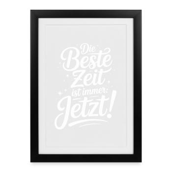 Le meilleur moment est toujours en direct maintenant Carpe Diem - Affiche encadrée (27 × 37 cm) - noir - Devant
