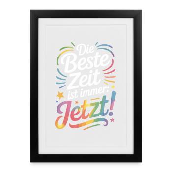 Le meilleur moment est toujours en direct maintenant Carpe Diem - Affiche encadrée (27 × 37 cm) - noir - Devant