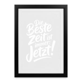 Le meilleur moment est toujours en direct maintenant Carpe Diem - Affiche encadrée (27 × 37 cm) - noir - Devant