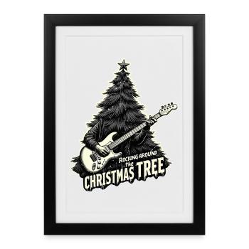 Se balancer autour du sapin de Noël - Affiche encadrée (27 × 37 cm) - noir - Devant