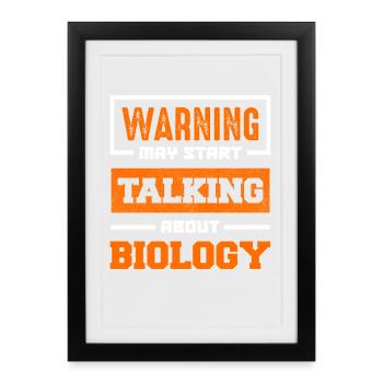 Warning: Biology Talk - Framed poster (27 × 37 cm) - black - Front