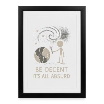 Nihilisme éthique, humour existentiel, - Affiche encadrée (27 × 37 cm) - noir - Devant