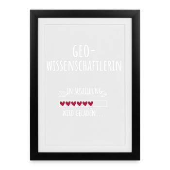 Cadeau de formation pour les études de géoscientifiques - Affiche encadrée (27 × 37 cm) - noir - Devant