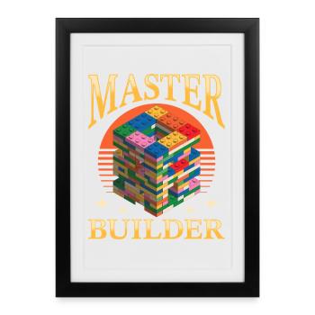 Building Blocks Kids Brick Builder - Framed poster (27 × 37 cm) - black - Front