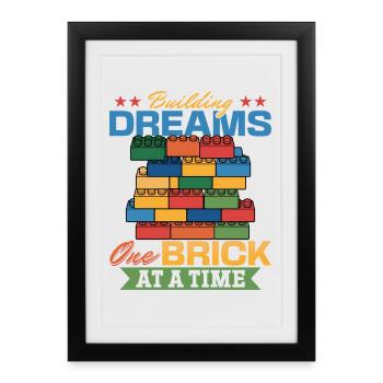 Building Blocks Kids Brick Builder - Framed poster (27 × 37 cm) - black - Front