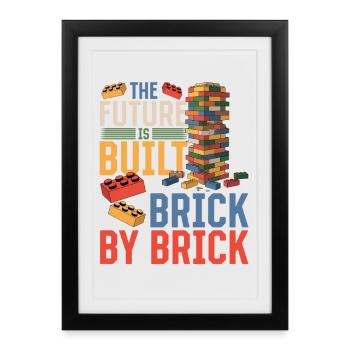 Building Blocks Kids Brick Builder - Framed poster (27 × 37 cm) - black - Front