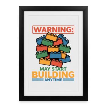 Building Blocks Kids Brick Builder - Framed poster (27 × 37 cm) - black - Front