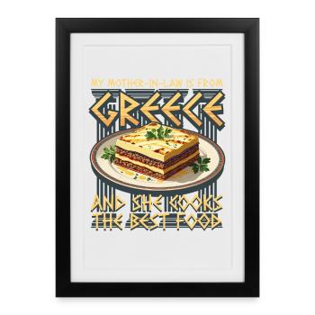 Belle-mère grecque Grèce - Affiche encadrée (27 × 37 cm) - noir - Devant