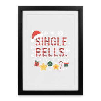 Cloches simples Noël laid - Affiche encadrée (27 × 37 cm) - noir - Devant