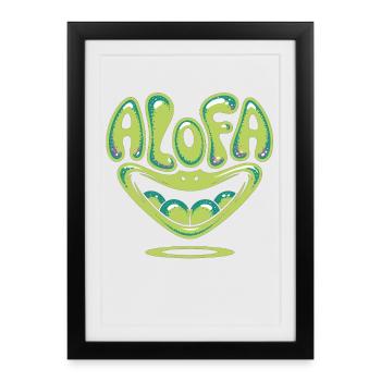 Chemise Alofa Cool Frog avec ambiance tropicale - Affiche encadrée (27 × 37 cm) - noir - Devant