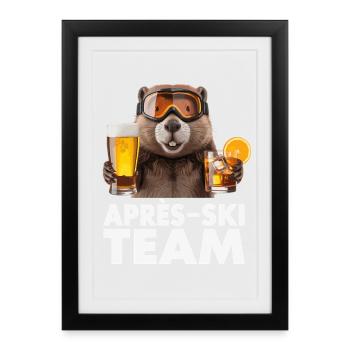 Après-Ski Team Biber - Affiche encadrée (27 × 37 cm) - noir - Devant