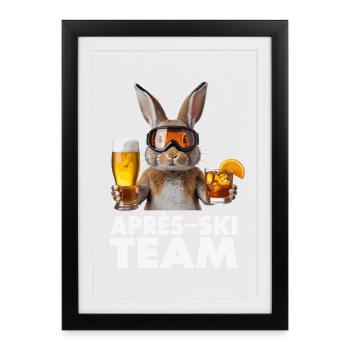 Après-ski bunny team - Framed poster (27 × 37 cm) - black - Front