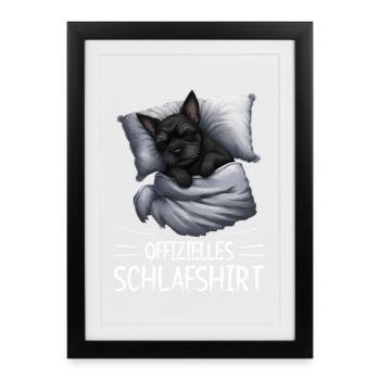 Chemise de nuit officielle Affenpinscher Dog - Affiche encadrée (27 × 37 cm) - noir - Devant