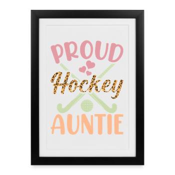 Hockey Hockey sur glace Cadeau pour joueur de hockey sur glace - Affiche encadrée (27 × 37 cm) - noir - Devant
