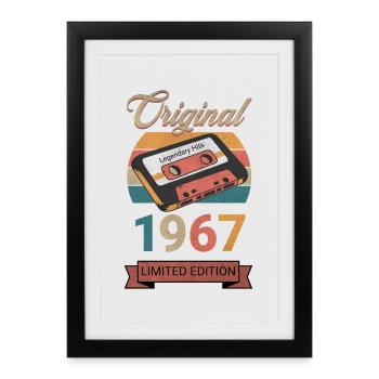 Original 1967 Édition Limitée Cadeau d’Anniversaire - Affiche encadrée (27 × 37 cm) - noir - Devant