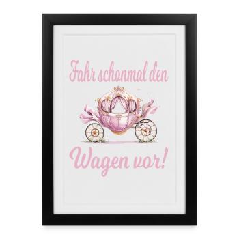monter en calèche : calèche pour - Affiche encadrée (27 × 37 cm) - noir - Devant