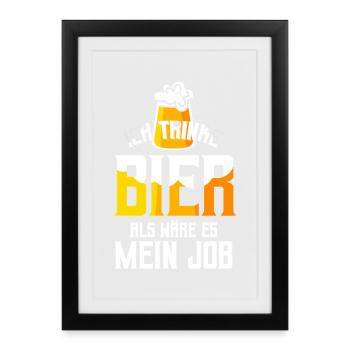 Amateurs de bière Dicton de bière Buveurs de bière Alcool - Affiche encadrée (27 × 37 cm) - noir - Devant