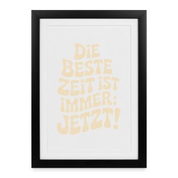 Le meilleur moment est toujours en direct maintenant Carpe Diem - Affiche encadrée (27 × 37 cm) - noir - Devant