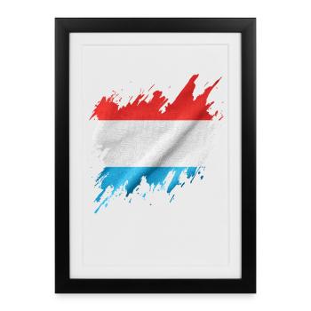 Luxembourg flag, torn style - Framed poster (27 × 37 cm) - black - Front