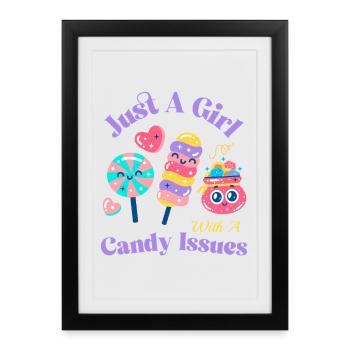 Mode gourmande pour les fans de bonbons - Affiche encadrée (27 × 37 cm) - noir - Devant