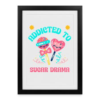 Amateur de bonbons Mode Sugar Junkie Vibes - Affiche encadrée (27 × 37 cm) - noir - Devant