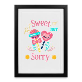 Sweet Sour Drôle Candy Power Gift - Affiche encadrée (27 × 37 cm) - noir - Devant