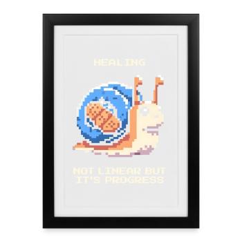 Healing is not linear | Progress, Recovery - Framed poster (27 × 37 cm) - black - Front