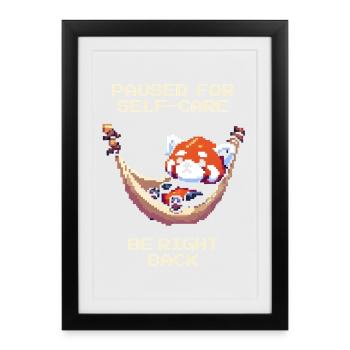 Paused for Self-Care | Right back - Framed poster (27 × 37 cm) - black - Front