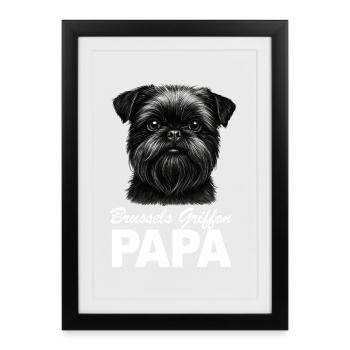 Belgian Midget Griffon Brussels Griffon Dad - Framed poster (27 × 37 cm) - black - Front