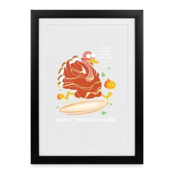 Großvater Opa Thanksgiving Papa Vater - Gerahmtes Poster (27 × 37 cm) - Schwarz - Vorne