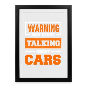 Warning: Cars start talking - Framed poster (27 × 37 cm) - black - Front