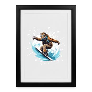 Cheetah Snowboard - Framed poster (27 × 37 cm) - black - Front