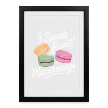 Macaron Desserts Français - Affiche encadrée (27 × 37 cm) - noir - Devant