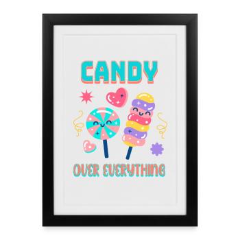 Cute Naughty Sugar Addict Fashion - Framed poster (27 × 37 cm) - black - Front