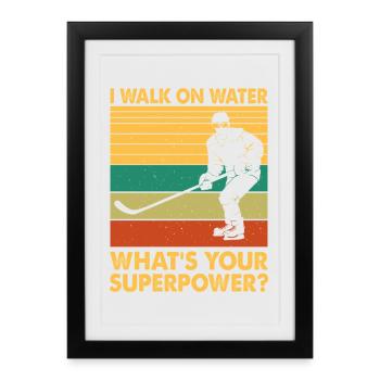 Hockey Hockey sur glace Cadeau pour joueur de hockey sur glace - Affiche encadrée (27 × 37 cm) - noir - Devant