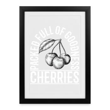 Rempli de cerises de qualité - Affiche encadrée (27 × 37 cm) - noir - Devant