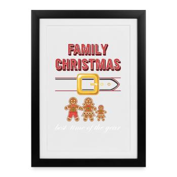 Photo de ceinture de Noël en famille - Affiche encadrée (27 × 37 cm) - noir - Devant
