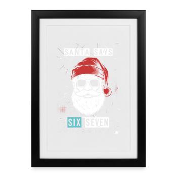 Le Père Noël dit Six Sept - Affiche encadrée (27 × 37 cm) - noir - Devant