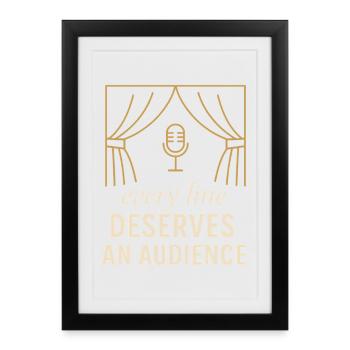 Spoken word Open Mic Poésie Slam Écrivain Interprète - Affiche encadrée (27 × 37 cm) - noir - Devant