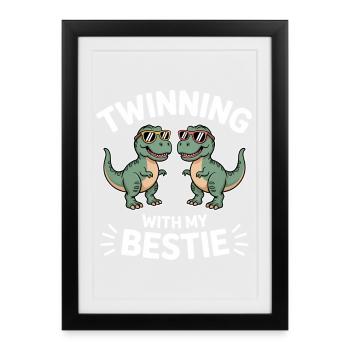 Meilleur ami disant drôle partenaire look cadeau - Affiche encadrée (27 × 37 cm) - noir - Devant