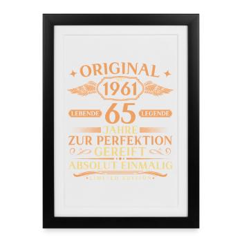 65th Birthday Gift Idea Vintage 1961 Born - Framed poster (27 × 37 cm) - black - Front