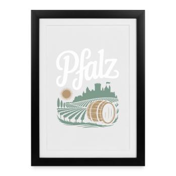 Rhénanie-Palatinat Home Vignobles du Palatinat Palatinat - Affiche encadrée (27 × 37 cm) - noir - Devant