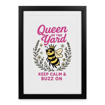 Bees Queen of the Garden - Framed poster (27 × 37 cm) - black - Front